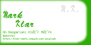 mark klar business card